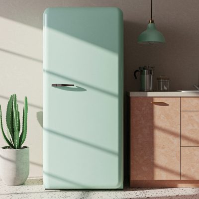 retro-kitchen-interior-with-pastel-refrigerator-cactus